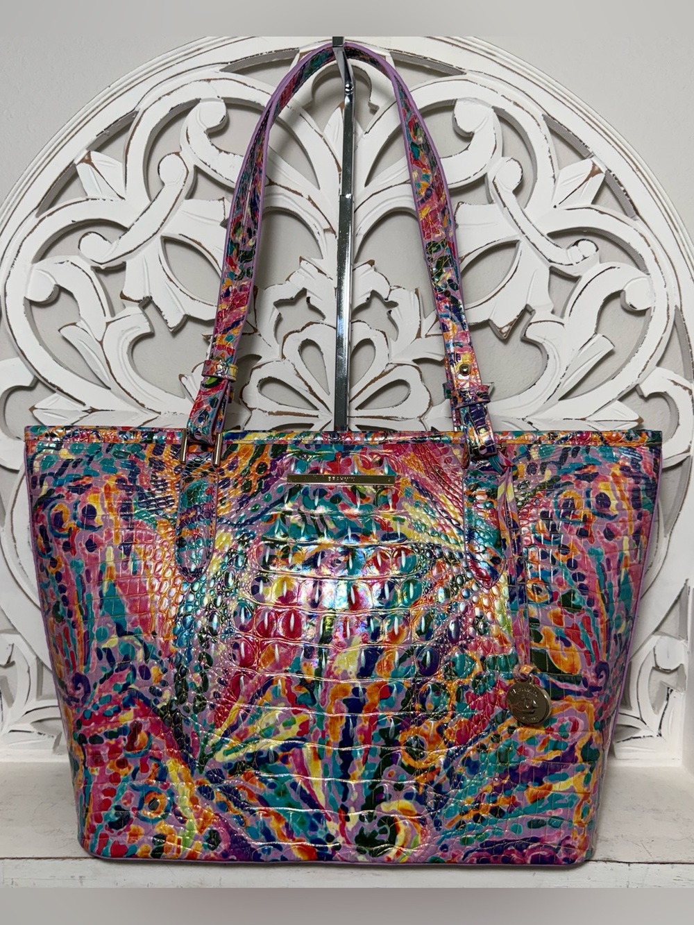 Brahmin Medium Asher Tote Rainbow Reef Melbourne Leather - Picture 2 of 9